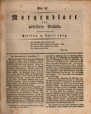 Morgenblatt für gebildete Stände Freitag 23. April 1819