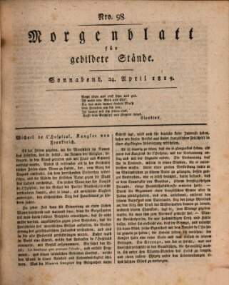 Morgenblatt für gebildete Stände Samstag 24. April 1819