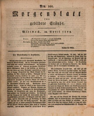 Morgenblatt für gebildete Stände Mittwoch 28. April 1819