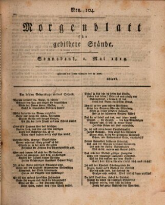 Morgenblatt für gebildete Stände Samstag 1. Mai 1819