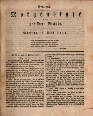 Morgenblatt für gebildete Stände Montag 3. Mai 1819