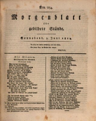 Morgenblatt für gebildete Stände Samstag 5. Juni 1819