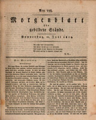 Morgenblatt für gebildete Stände Donnerstag 10. Juni 1819