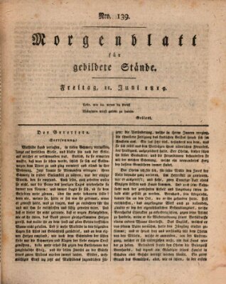 Morgenblatt für gebildete Stände Freitag 11. Juni 1819