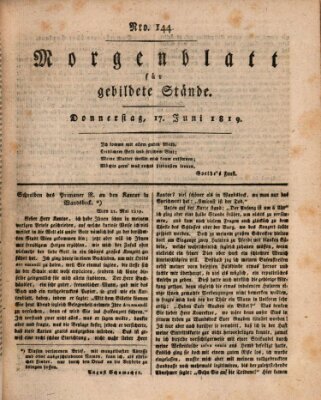 Morgenblatt für gebildete Stände Donnerstag 17. Juni 1819