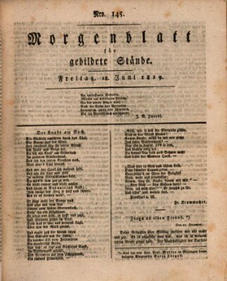 Morgenblatt für gebildete Stände Freitag 18. Juni 1819