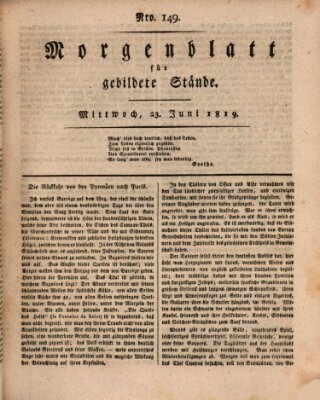 Morgenblatt für gebildete Stände Mittwoch 23. Juni 1819