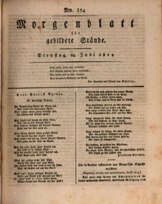 Morgenblatt für gebildete Stände Dienstag 29. Juni 1819