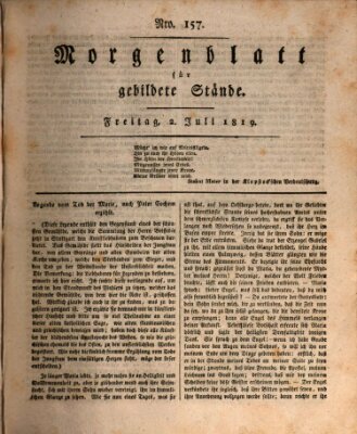 Morgenblatt für gebildete Stände Freitag 2. Juli 1819