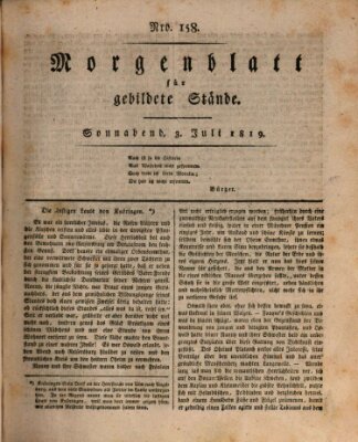 Morgenblatt für gebildete Stände Samstag 3. Juli 1819