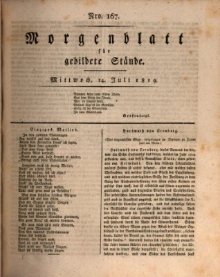 Morgenblatt für gebildete Stände Mittwoch 14. Juli 1819