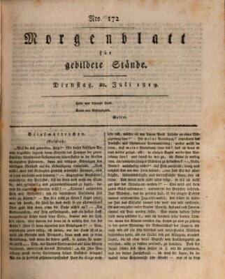 Morgenblatt für gebildete Stände Dienstag 20. Juli 1819