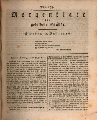 Morgenblatt für gebildete Stände Dienstag 27. Juli 1819