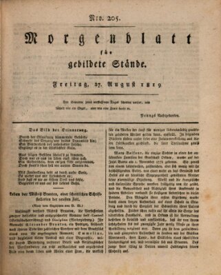 Morgenblatt für gebildete Stände Freitag 27. August 1819