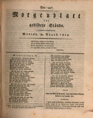 Morgenblatt für gebildete Stände Montag 30. August 1819