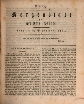 Morgenblatt für gebildete Stände Freitag 24. September 1819