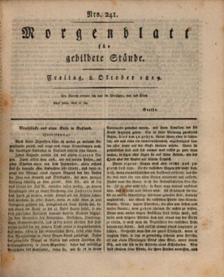 Morgenblatt für gebildete Stände Freitag 8. Oktober 1819