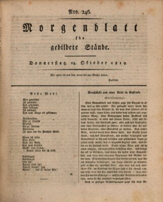 Morgenblatt für gebildete Stände Donnerstag 14. Oktober 1819