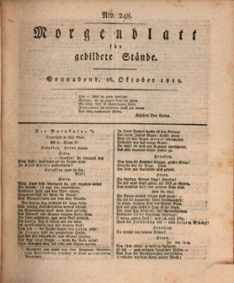 Morgenblatt für gebildete Stände Samstag 16. Oktober 1819