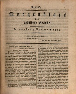 Morgenblatt für gebildete Stände Donnerstag 4. November 1819