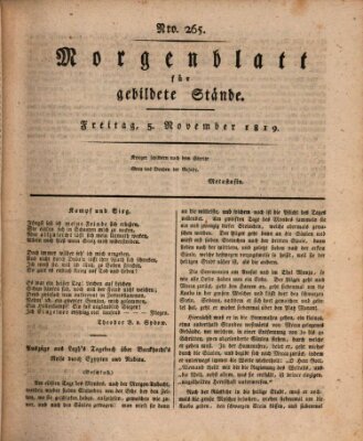 Morgenblatt für gebildete Stände Freitag 5. November 1819