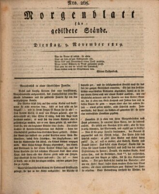 Morgenblatt für gebildete Stände Dienstag 9. November 1819