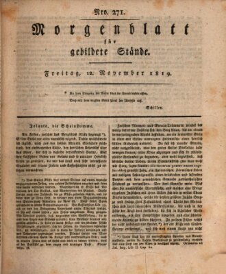 Morgenblatt für gebildete Stände Freitag 12. November 1819