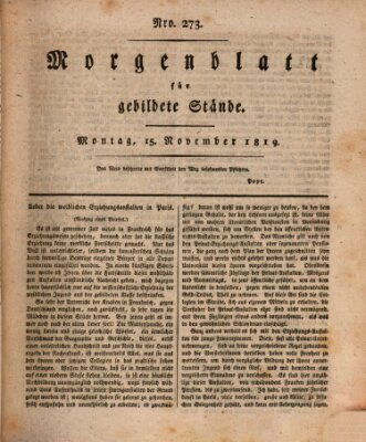 Morgenblatt für gebildete Stände Montag 15. November 1819