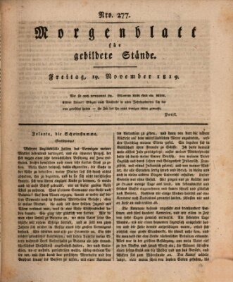 Morgenblatt für gebildete Stände Freitag 19. November 1819