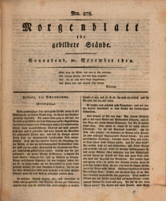 Morgenblatt für gebildete Stände Samstag 20. November 1819