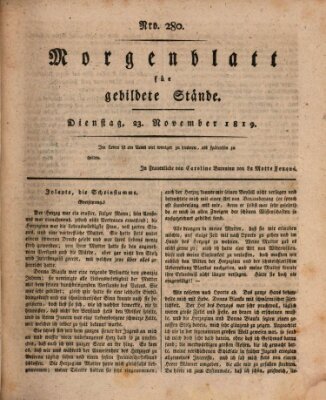 Morgenblatt für gebildete Stände Dienstag 23. November 1819