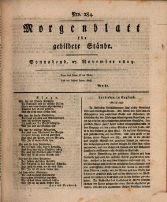 Morgenblatt für gebildete Stände Samstag 27. November 1819