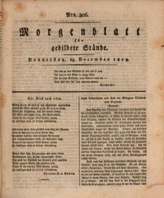 Morgenblatt für gebildete Stände Donnerstag 23. Dezember 1819