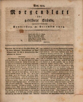 Morgenblatt für gebildete Stände Donnerstag 30. Dezember 1819