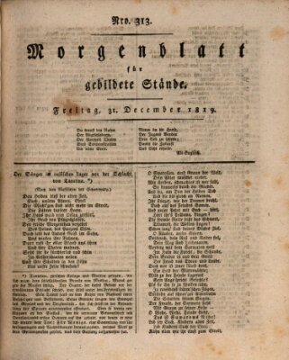 Morgenblatt für gebildete Stände Freitag 31. Dezember 1819