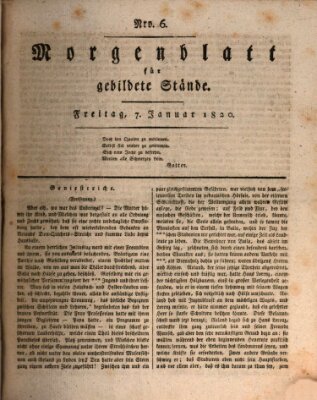 Morgenblatt für gebildete Stände Freitag 7. Januar 1820