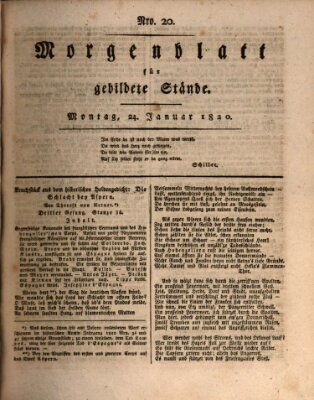 Morgenblatt für gebildete Stände Montag 24. Januar 1820