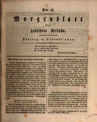 Morgenblatt für gebildete Stände Freitag 11. Februar 1820