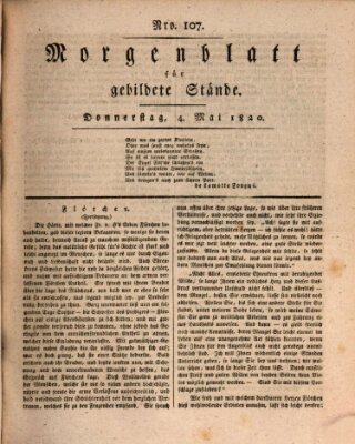 Morgenblatt für gebildete Stände Donnerstag 4. Mai 1820