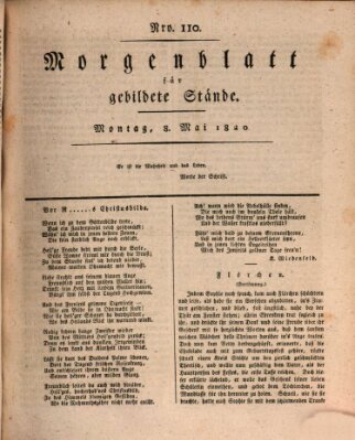 Morgenblatt für gebildete Stände Montag 8. Mai 1820