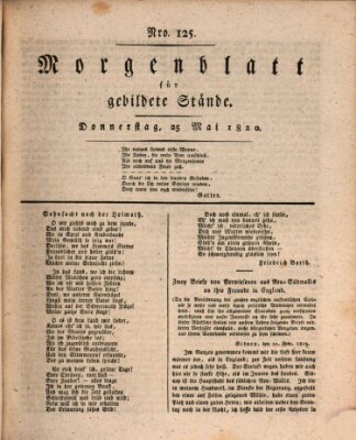 Morgenblatt für gebildete Stände Donnerstag 25. Mai 1820