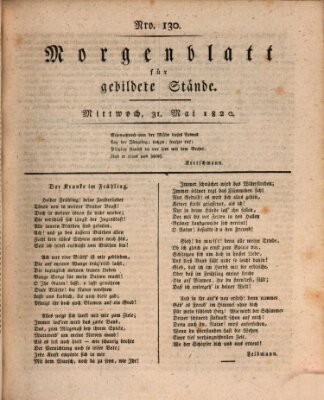 Morgenblatt für gebildete Stände Mittwoch 31. Mai 1820