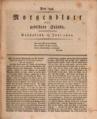 Morgenblatt für gebildete Stände Samstag 17. Juni 1820