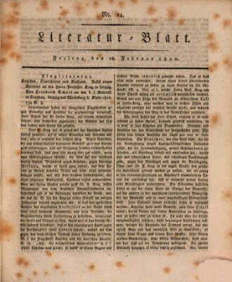 Morgenblatt für gebildete Stände Freitag 18. Februar 1820