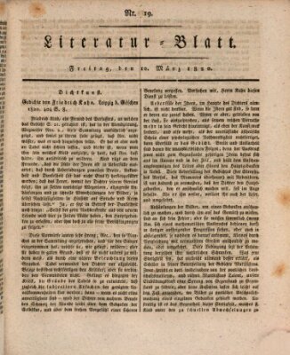 Morgenblatt für gebildete Stände Freitag 10. März 1820