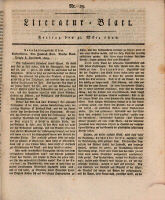 Morgenblatt für gebildete Stände Freitag 31. März 1820