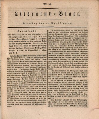 Morgenblatt für gebildete Stände Dienstag 11. April 1820