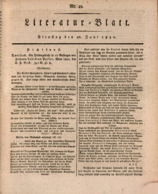 Morgenblatt für gebildete Stände Dienstag 20. Juni 1820