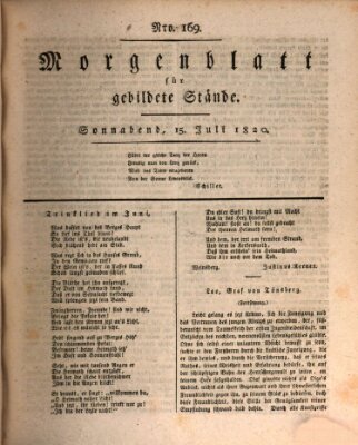 Morgenblatt für gebildete Stände Samstag 15. Juli 1820