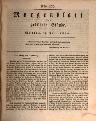 Morgenblatt für gebildete Stände Montag 17. Juli 1820